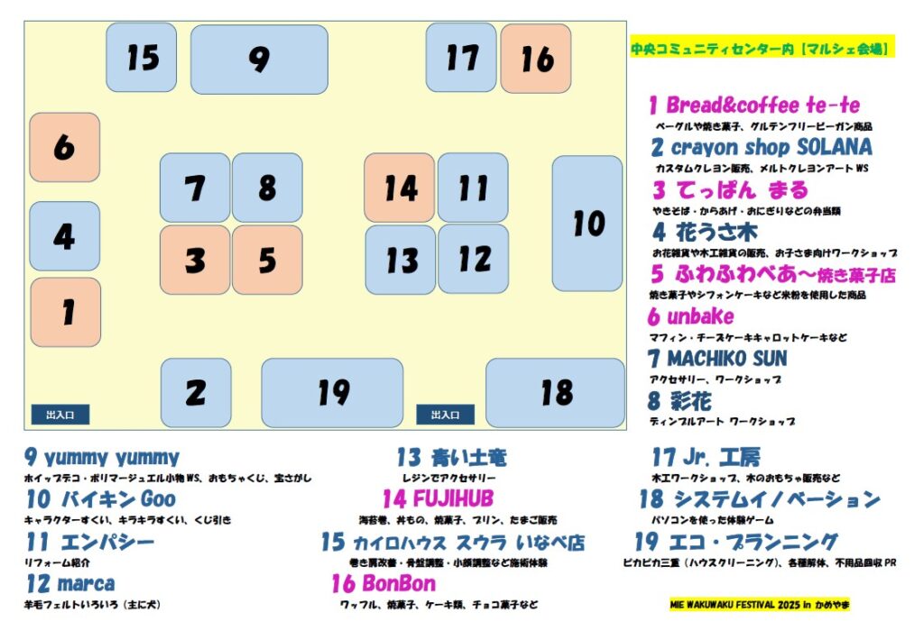 マルシェ・キッチンカー・エアー遊具　配置図