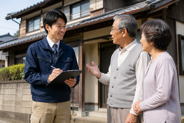 解体現場を調査するスタッフ