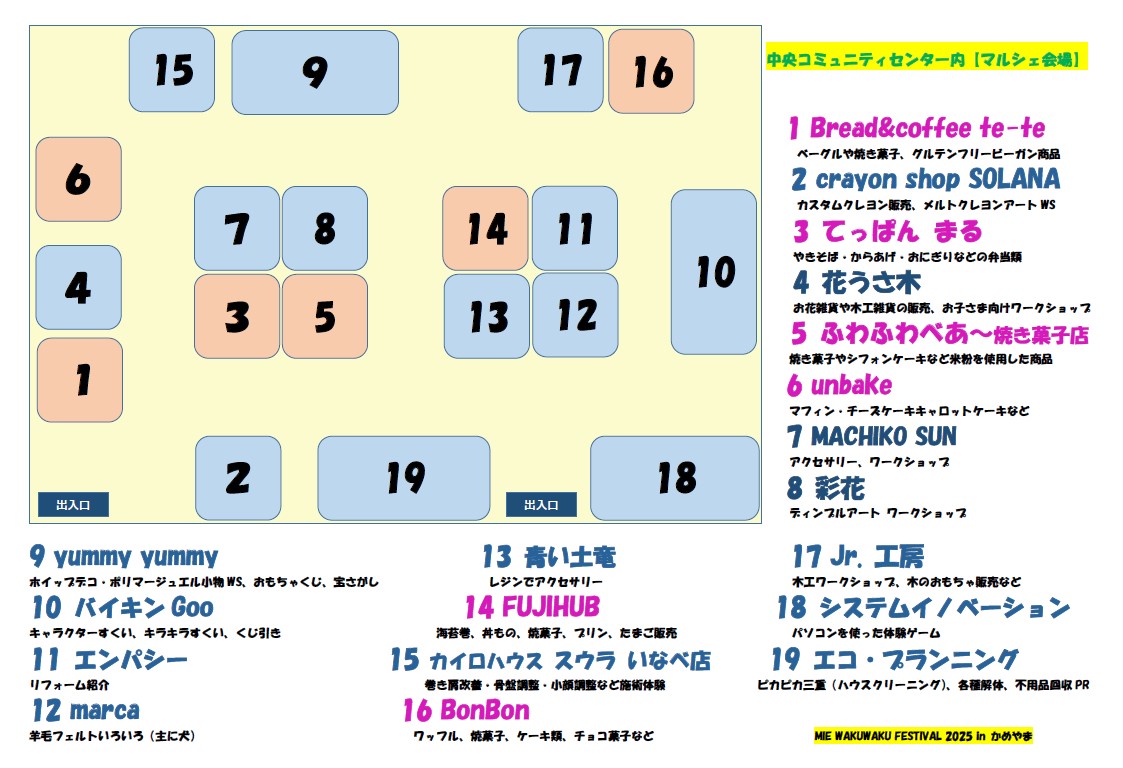 マルシェ・キッチンカー・エアー遊具　配置図